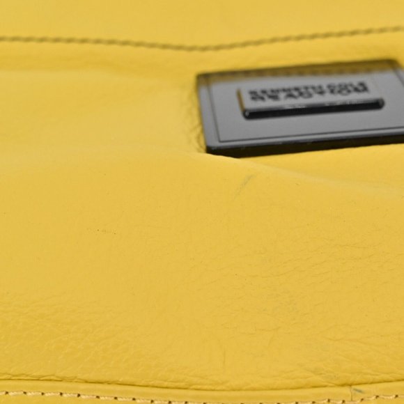 KENNETH COLE Reaction Yellow Clutch Wristlet Bag Leather Removable Strap Zip Up - Picture 11 of 11